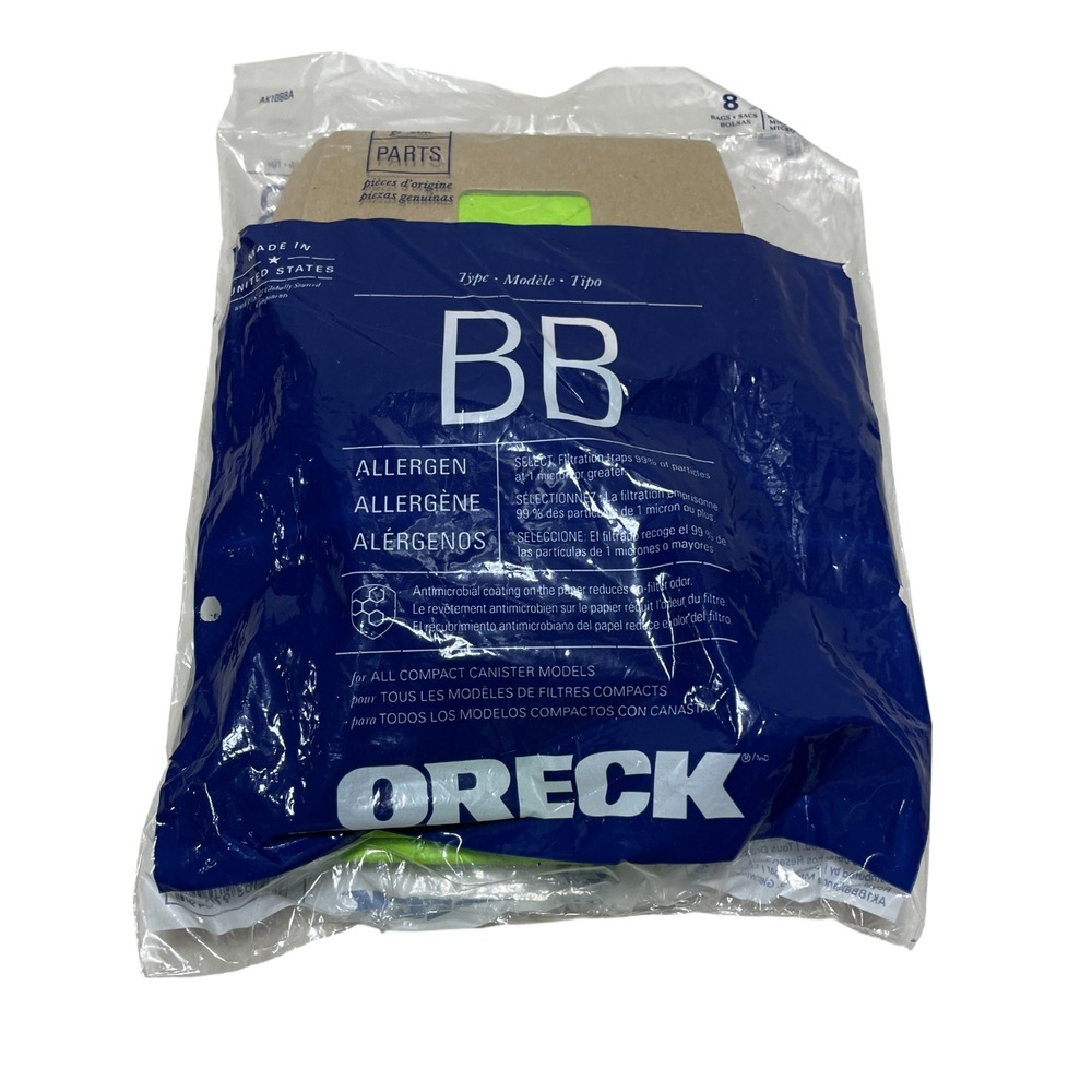 Oreck‎ BB 8 Sweeper Bags Fit All Compact Cannister Models